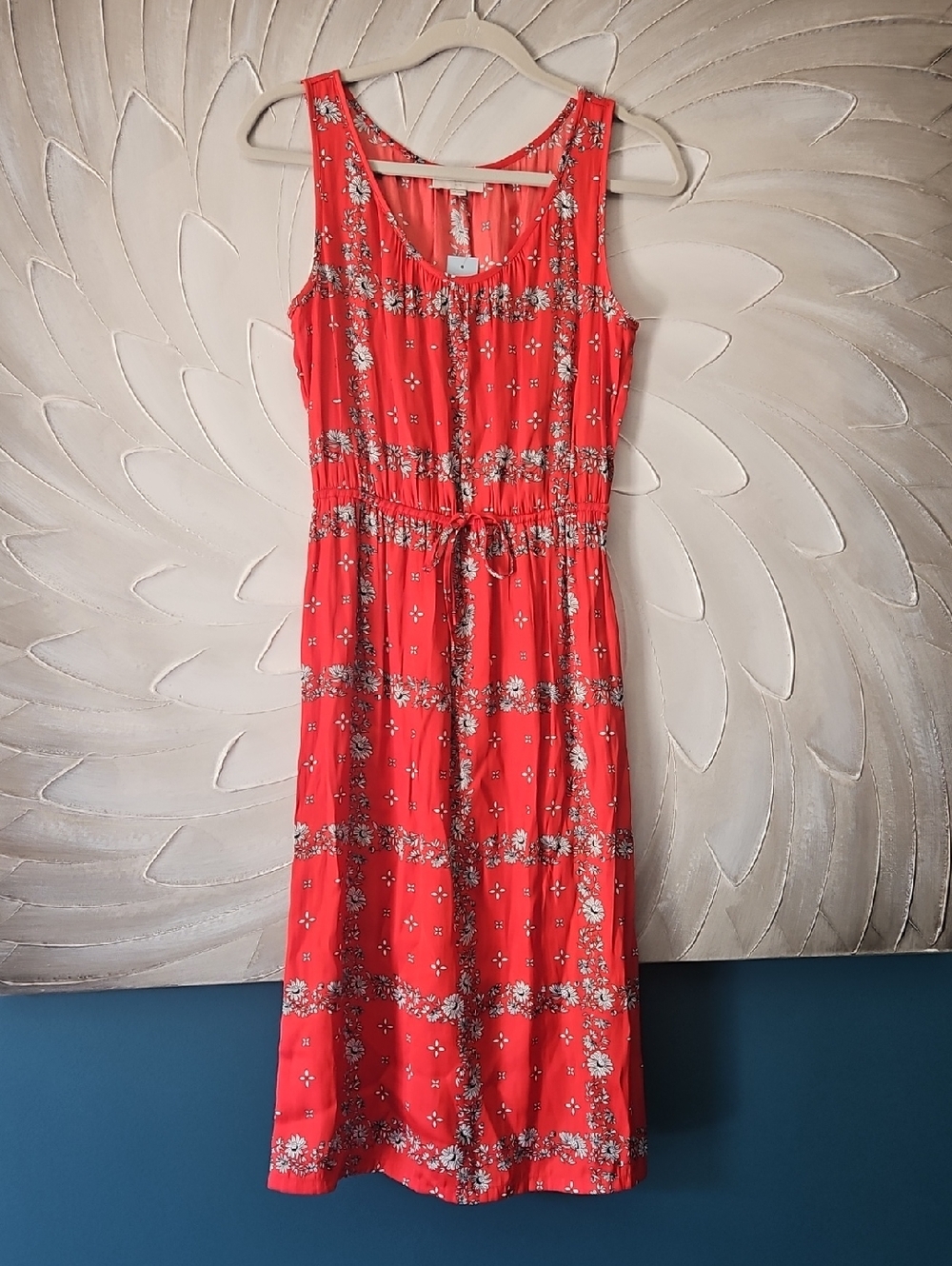 LOFT Red Midi Dress